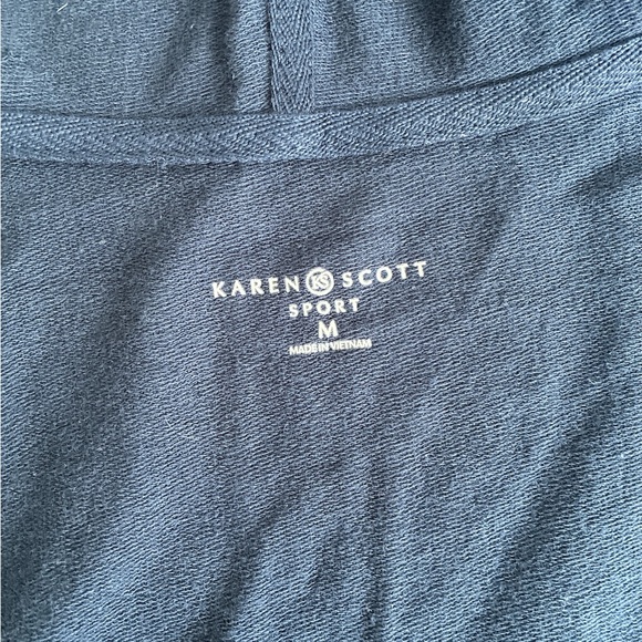 Karen Scott Sport Women's Navy Blur Full Zip Long Sleeve Hoodie Sweatshirt - Picture 2 of 10